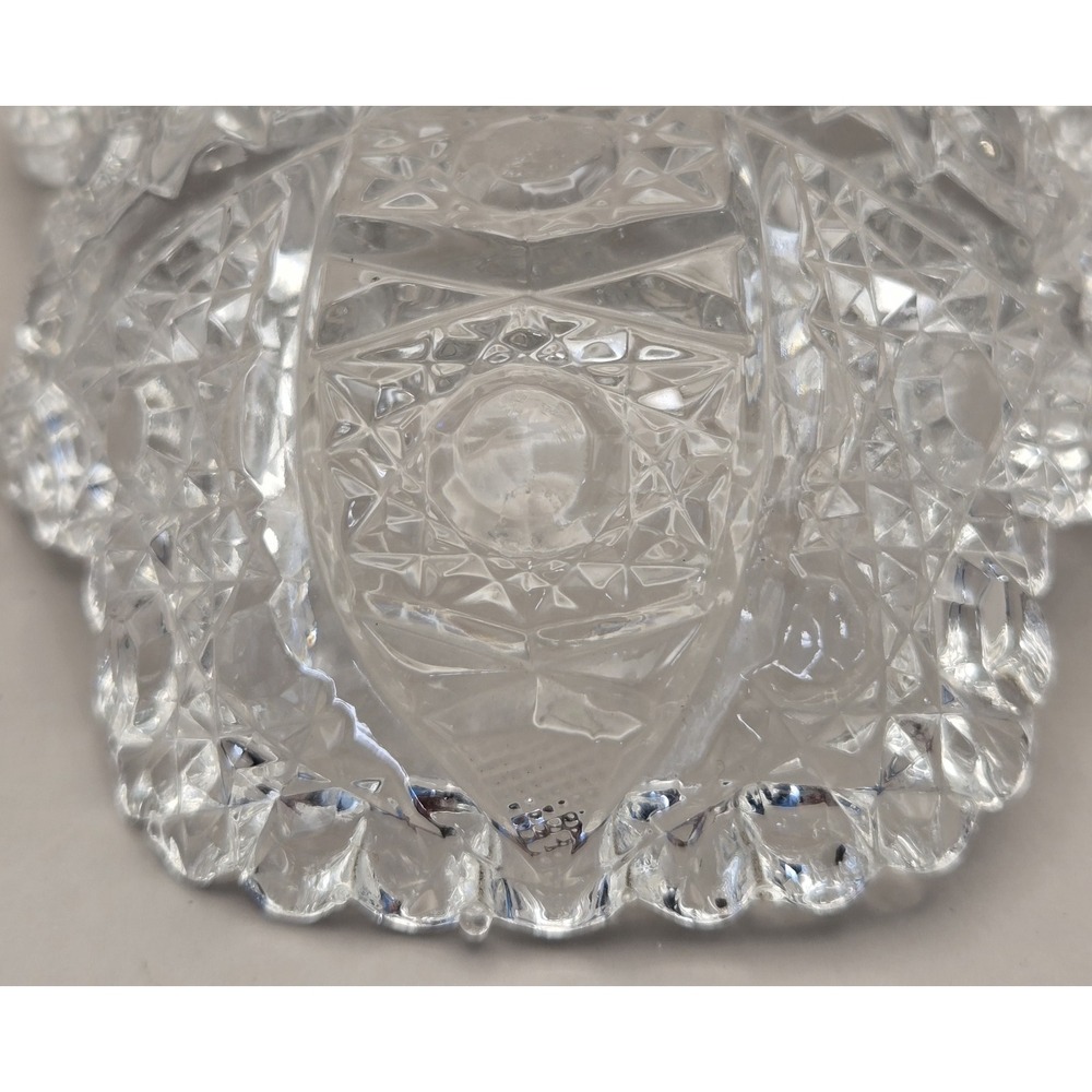 Vintage Serving Dishes Clear Cut Crystal Featuring Star Of David & Pinwheel B#27 - Picture 12 of 15
